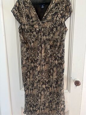 Venezia Black Dress with brown Paisley. 90’s, vintage, Y2K, whimsigoth, boho
